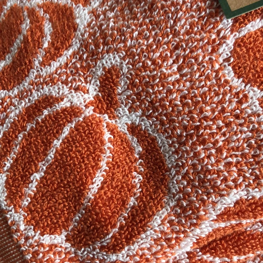 Deborah Connolly Orange Pumpkin Pattern Hand and Bath Towels